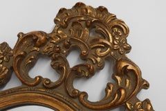 Belgian Baroque Gold Framed Oval Mirror, 1950s