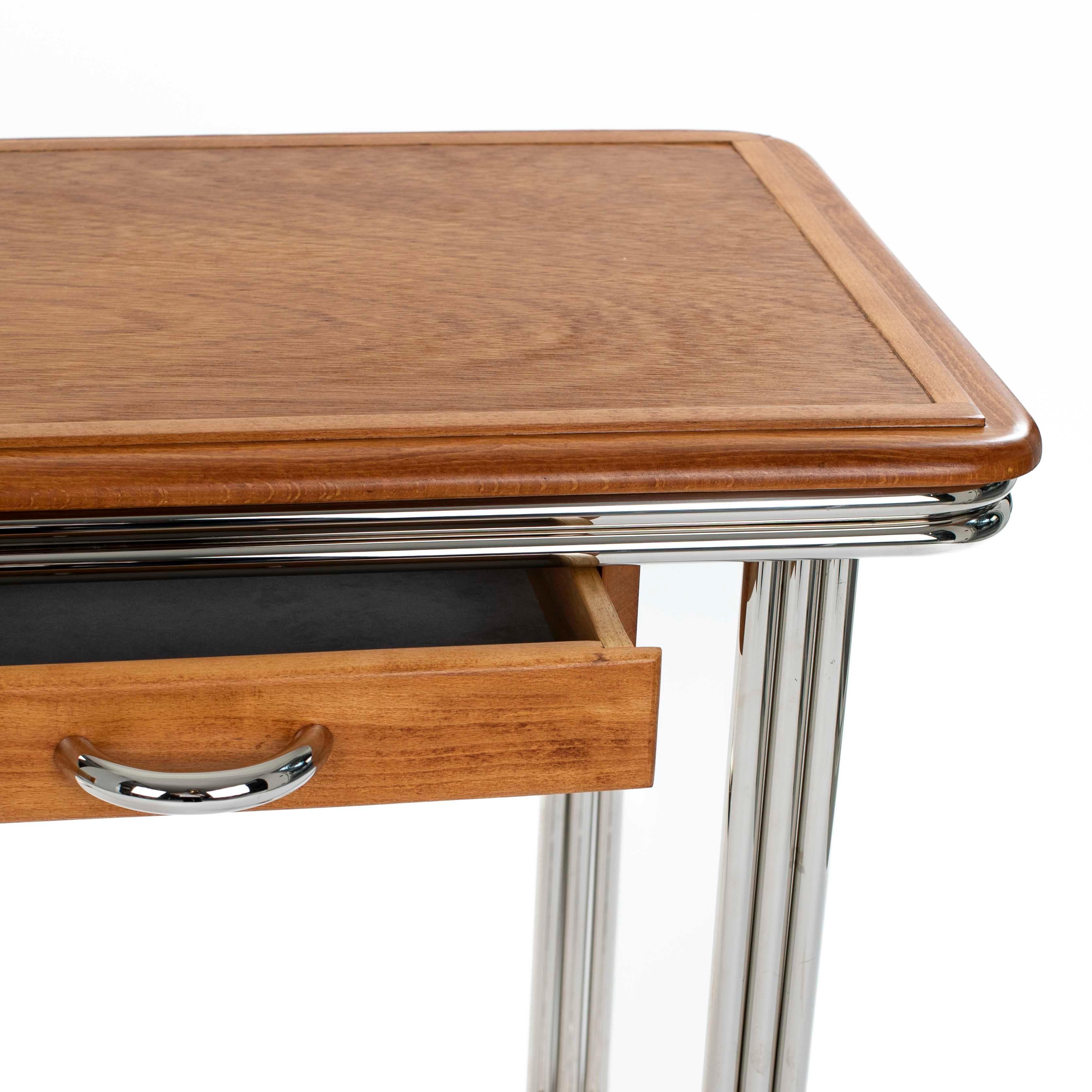 Scrivania Bauhaus belga in Beeche con telaio tubolare riverniciato a 2-3 pezzi, anni '30 in vendita 3