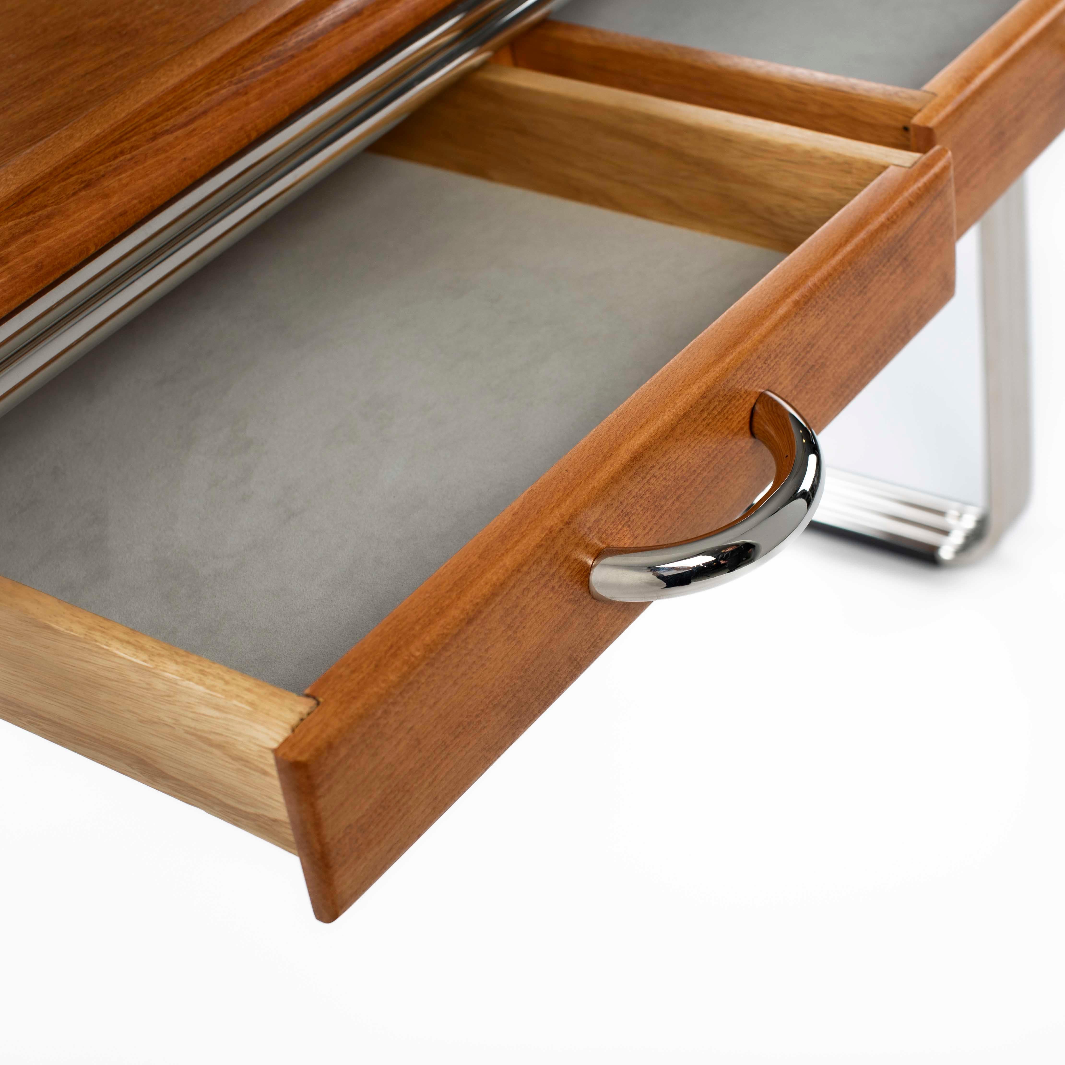 Scrivania Bauhaus belga in Beeche con telaio tubolare riverniciato a 2-3 pezzi, anni '30 in vendita 6