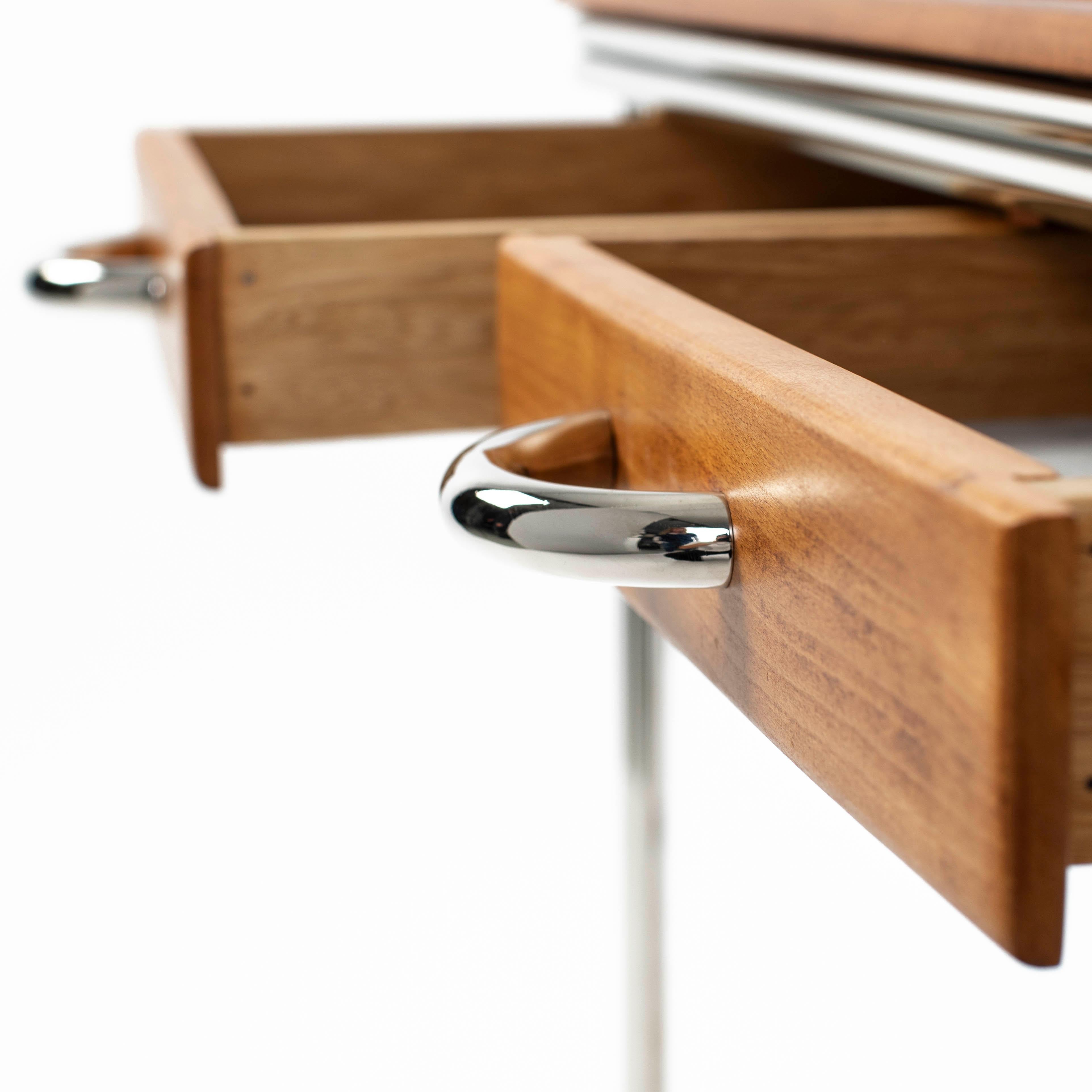 Scrivania Bauhaus belga in Beeche con telaio tubolare riverniciato a 2-3 pezzi, anni '30 in vendita 9