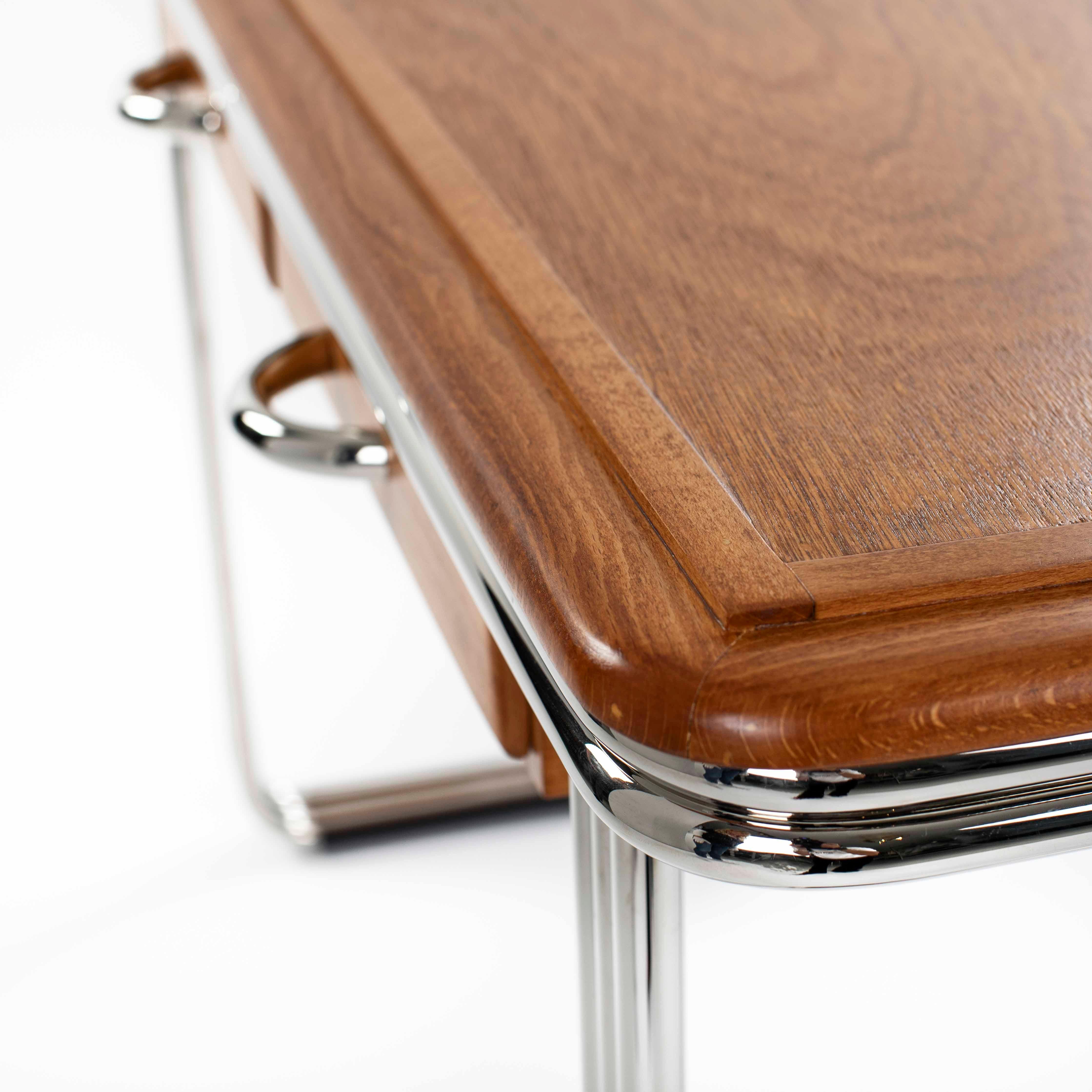 Scrivania Bauhaus belga in Beeche con telaio tubolare riverniciato a 2-3 pezzi, anni '30 in vendita 11