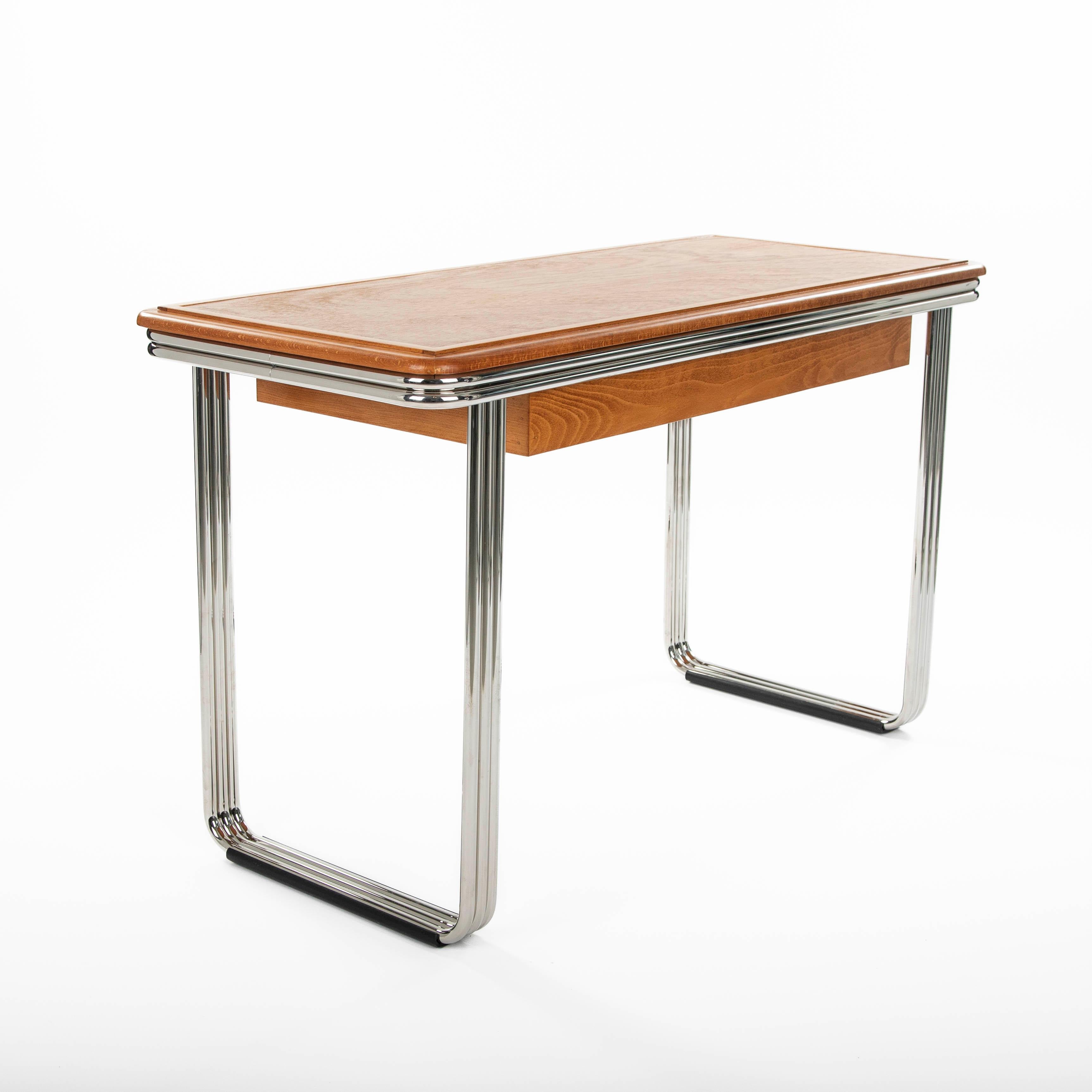 Scrivania Bauhaus belga in Beeche con telaio tubolare riverniciato a 2-3 pezzi, anni '30 in vendita 1