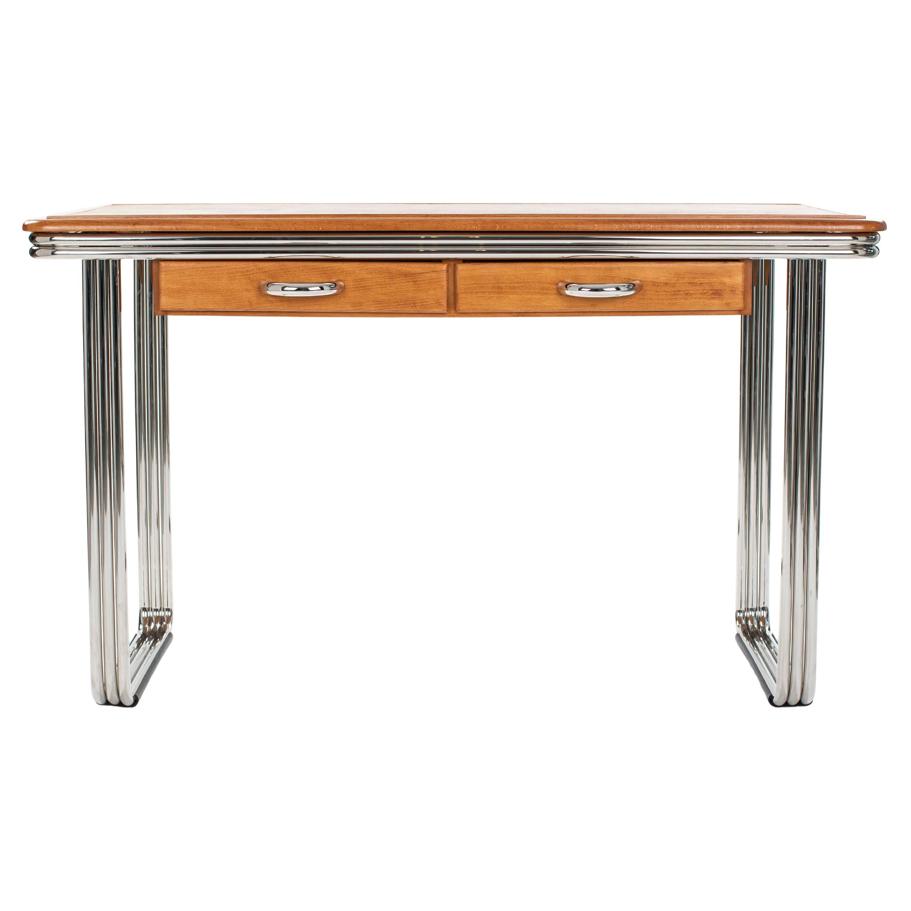 Scrivania Bauhaus belga in Beeche con telaio tubolare riverniciato a 2-3 pezzi, anni 
30 in vendita