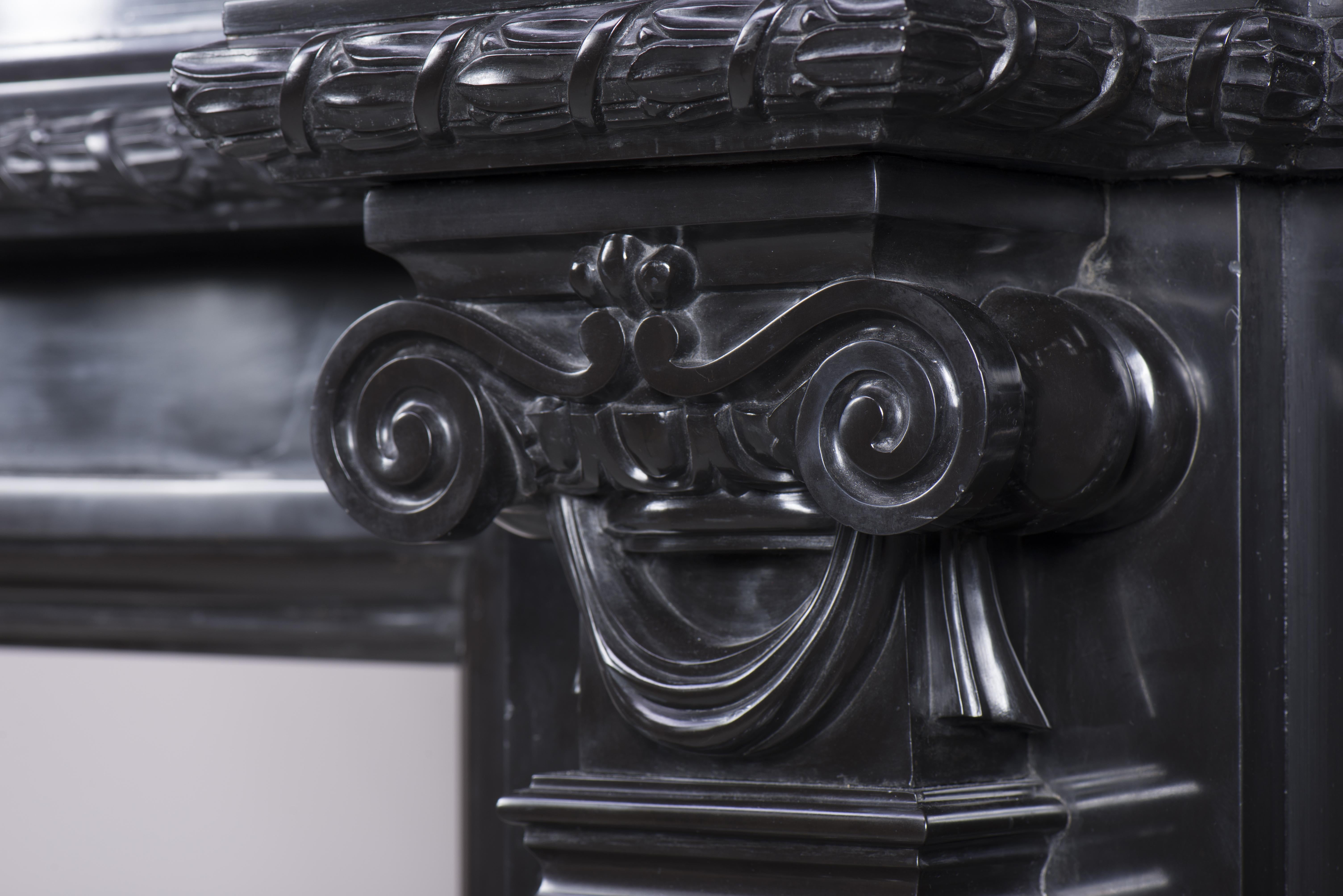 Belgian Black Marble Mantel, 19th Century For Sale 3