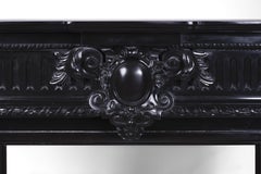 19th Century Antique Napoleon III Mantel in Belgian Black Marble