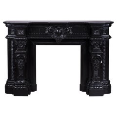 Belgian Black Marble Mantel, 19th Century