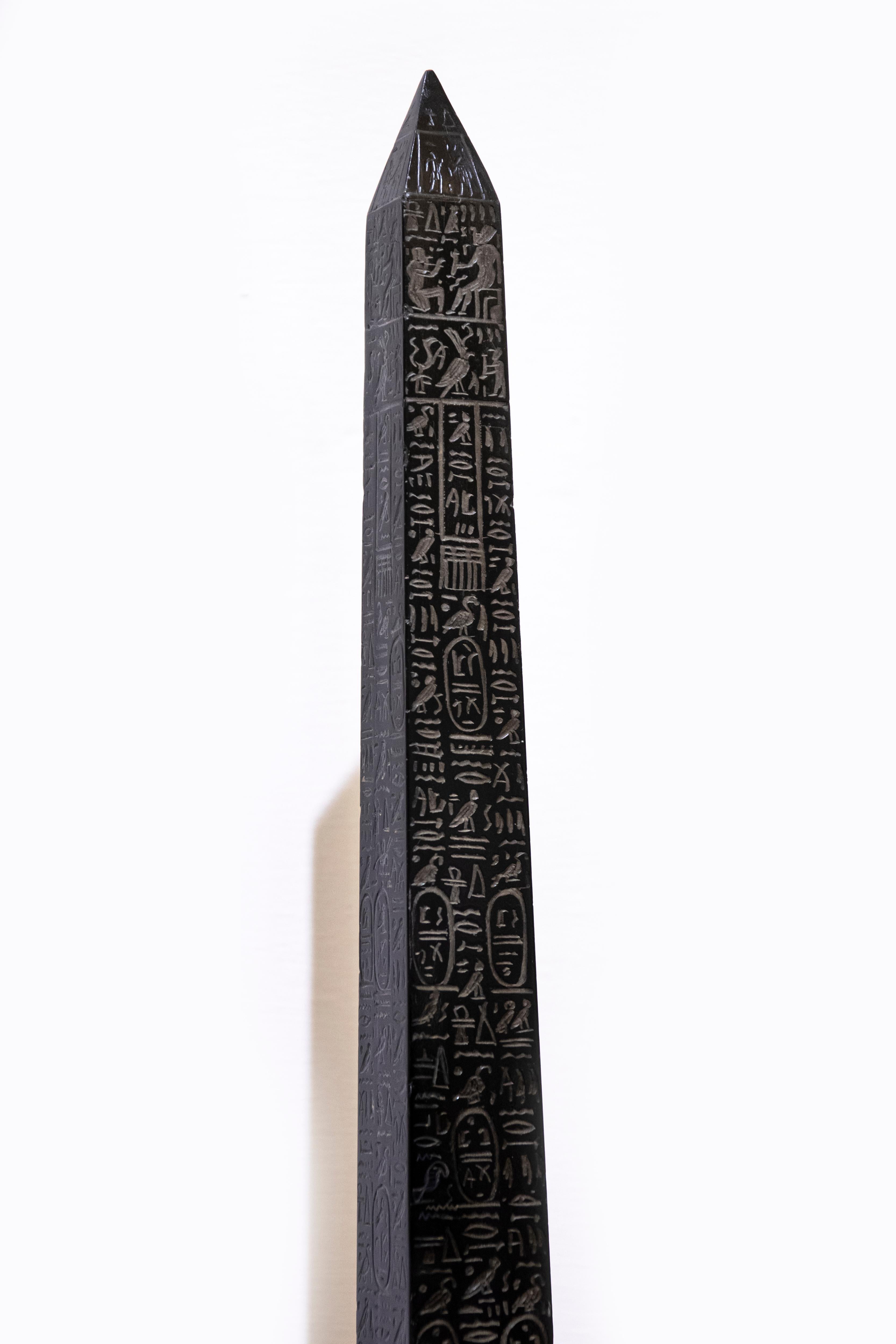 Egyptian Belgian Black Marble Obelisk, Roma, 19th Century For Sale