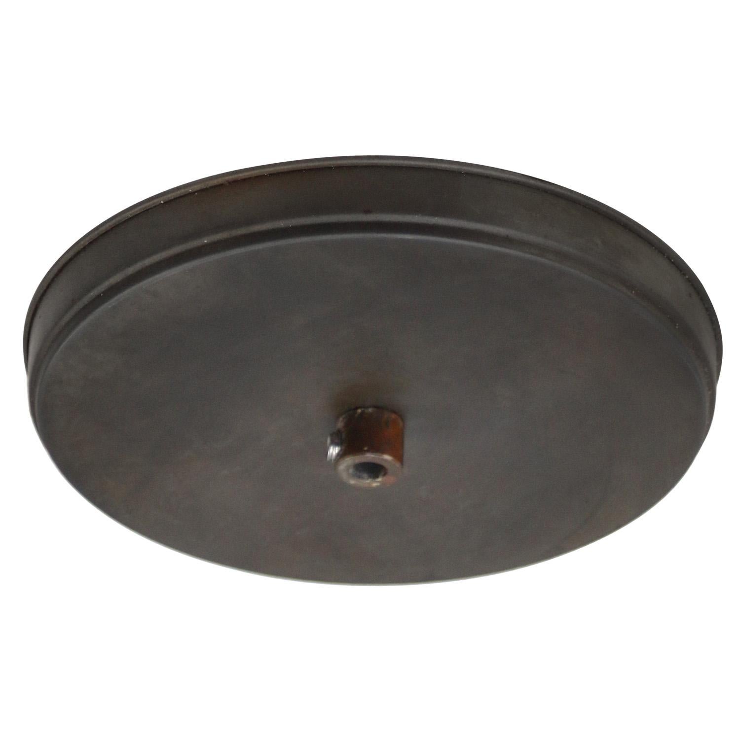 Belgian Black Speckled Enamel Vintage Industrial Pendant Light im Zustand „Gut“ im Angebot in Amsterdam, NL