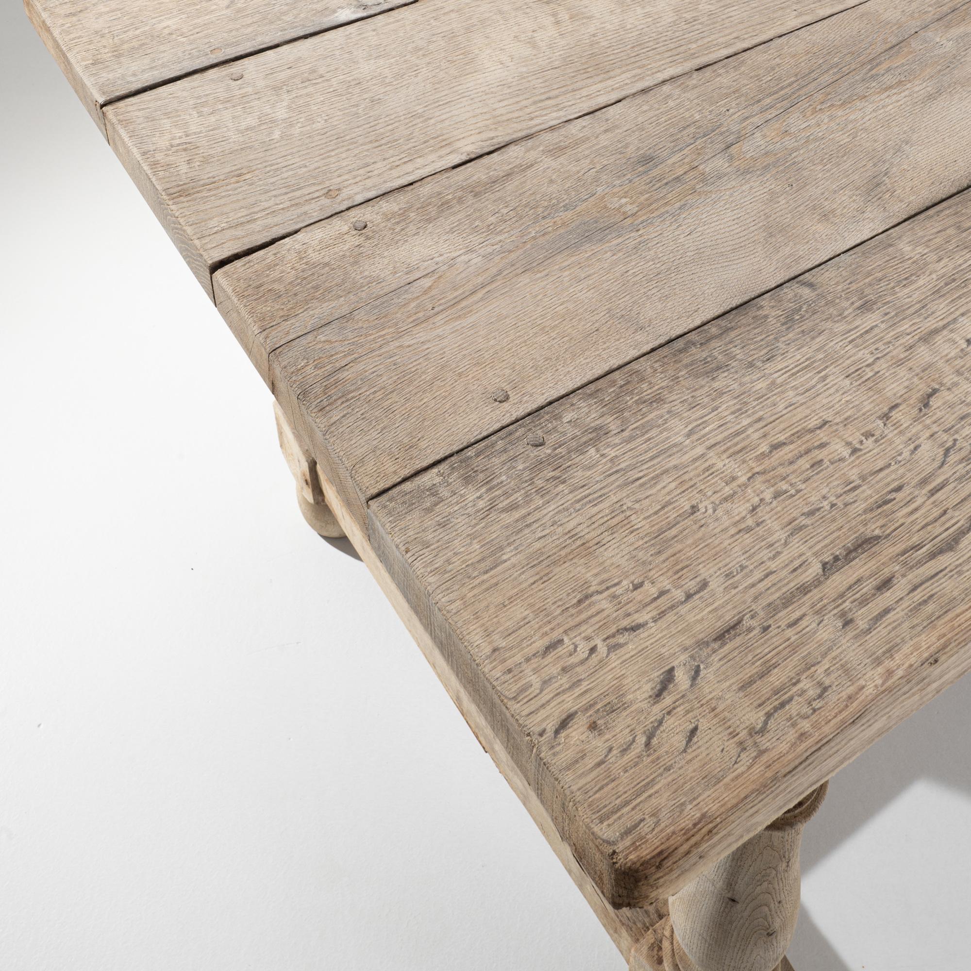 Belgian Bleached Oak Dining Table For Sale 5