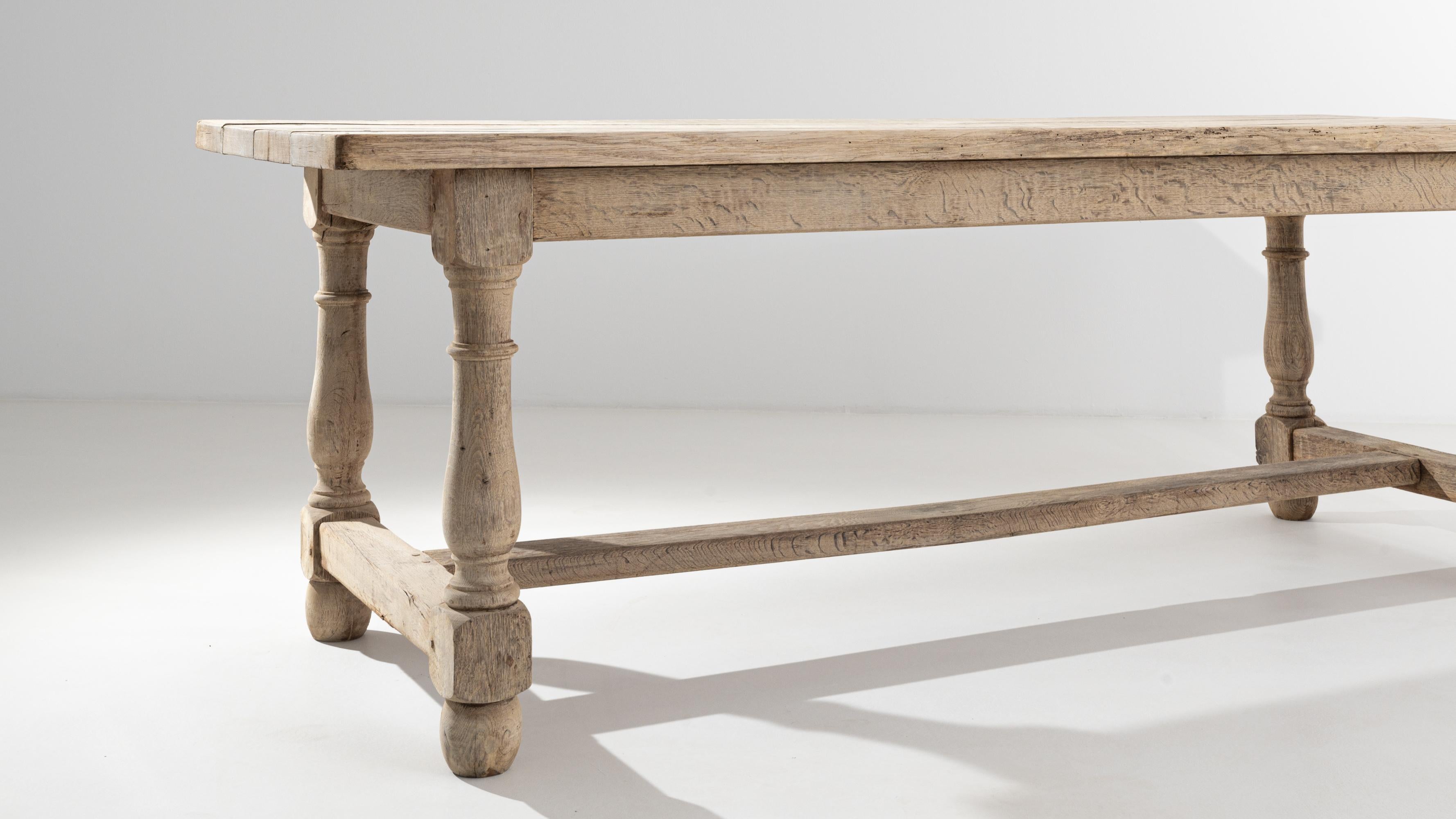 Belgian Bleached Oak Dining Table For Sale 10