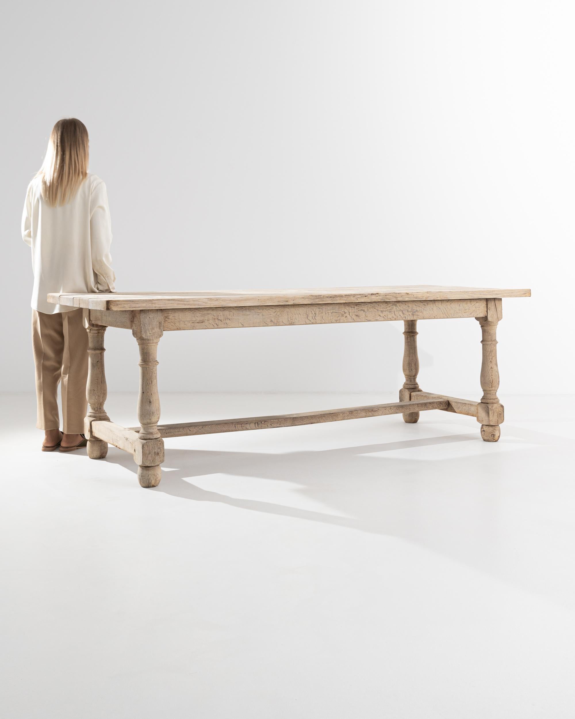 Belgian Bleached Oak Dining Table For Sale 2