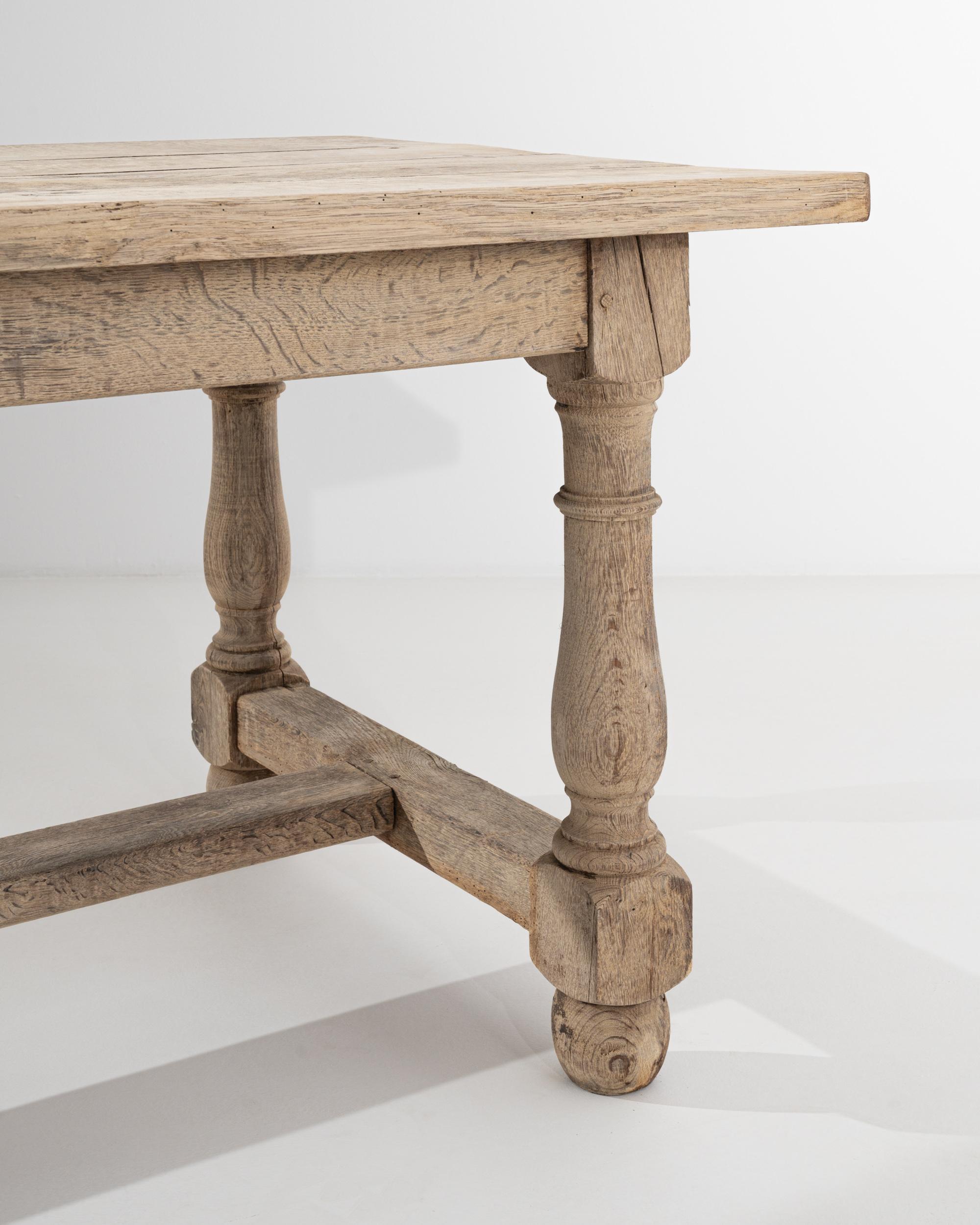 Belgian Bleached Oak Dining Table For Sale 3