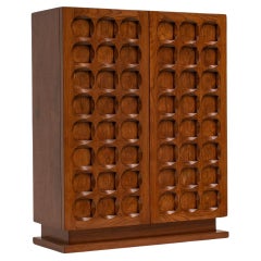 Belgian Blonde Oak Brutalist Cabinet, 1970s