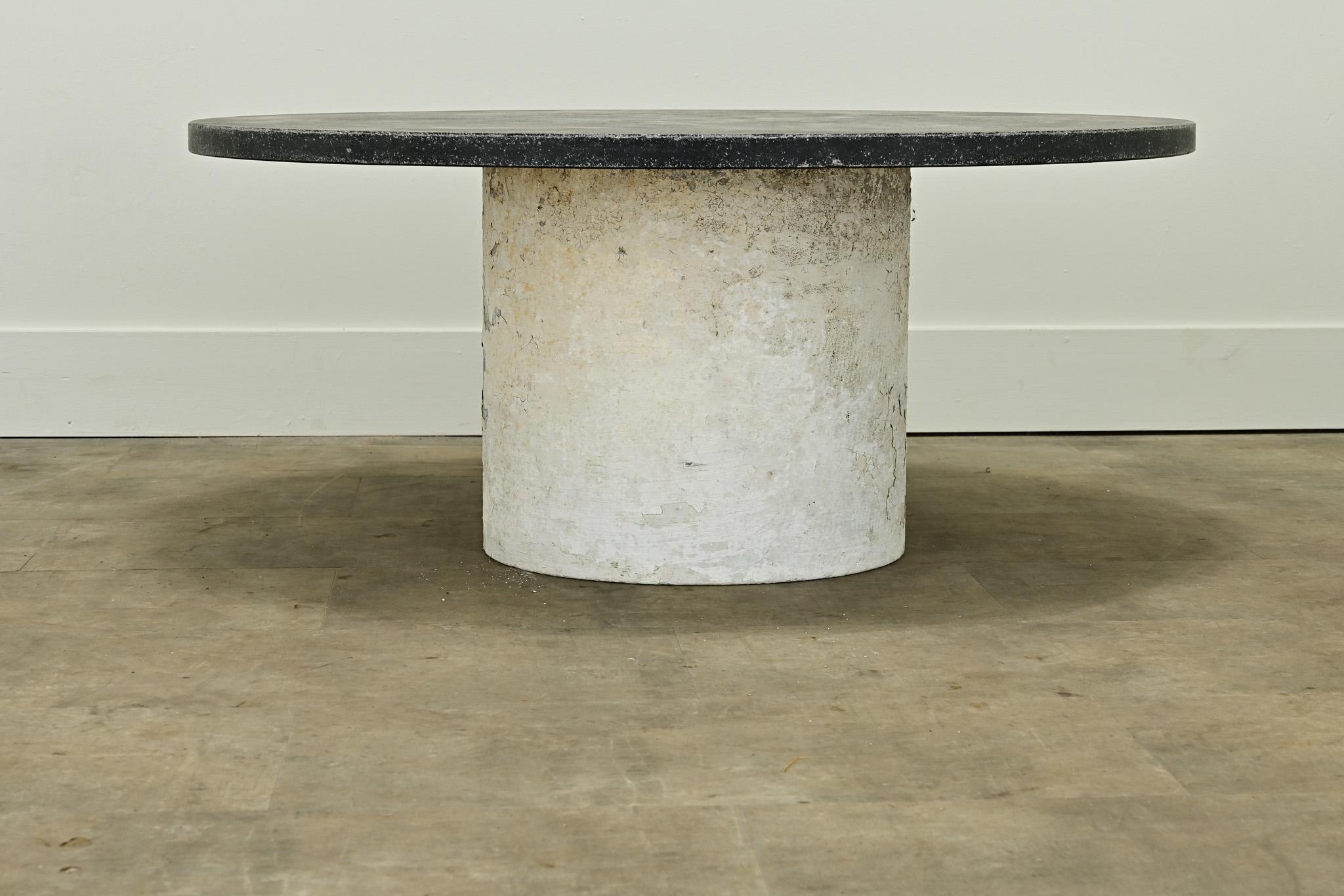 Cast Belgian Blue Stone Round Coffee Table