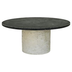 Vintage Belgian Blue Stone Round Coffee Table