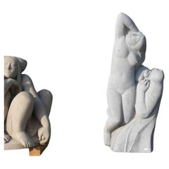 Belgian Blue Stone Statue by Jan Keustermans