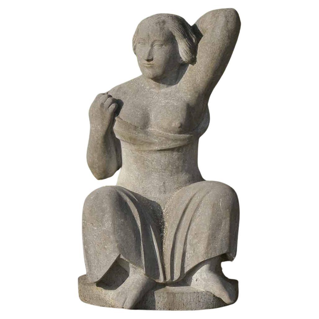Belgian Blue Stone Statue by Jan Keustermans For Sale