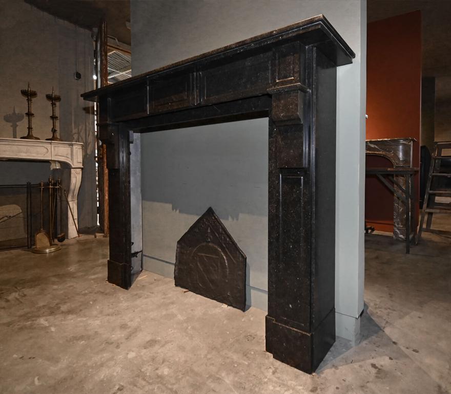 Late 19th Century Belgian Bluestone Fireplace 19th Century