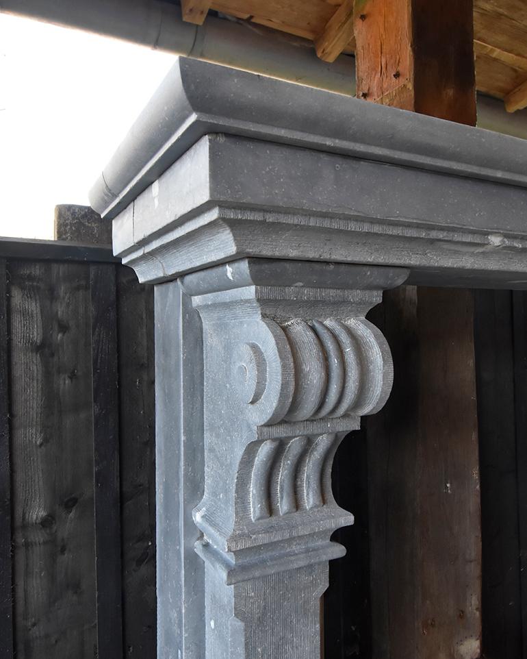 Belgian Bluestone Firplace Mantel, 19th Century In Good Condition In Udenhout, NL