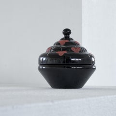 Ciotola con coperchio in vetro belga 'Booms Glass', anni '60