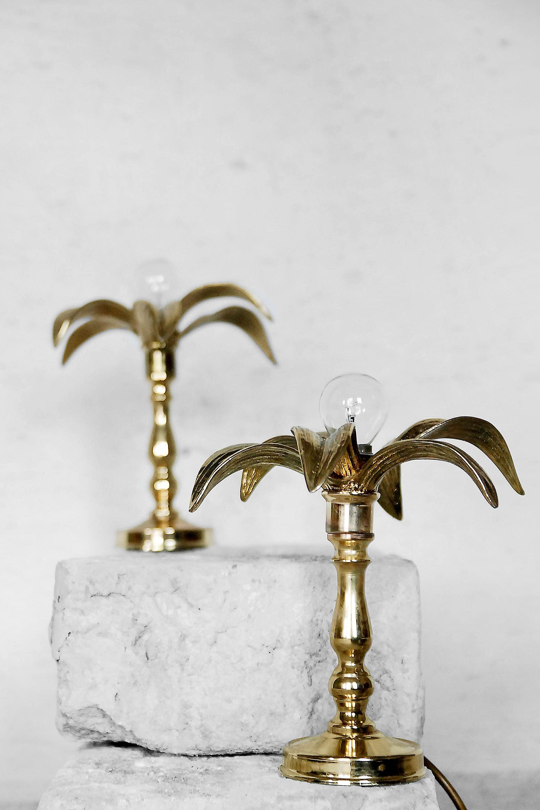 Belgian Brass Hollywood Regency Lamps from Massive, 1970s, Set of 2 For Sale 4