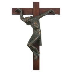 Belgisches Bronze-Kreuzfix aus Bronze, hergestellt um 1960