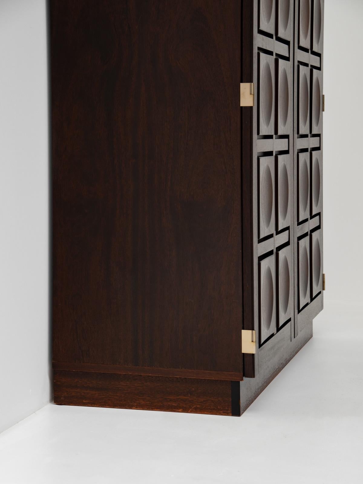 Late 20th Century Belgian Brutalist Bar Cabinet, 1970s
