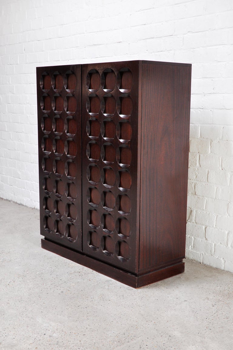Belgian Brutalist Bar in Dark Oak, 1970s For Sale at 1stDibs