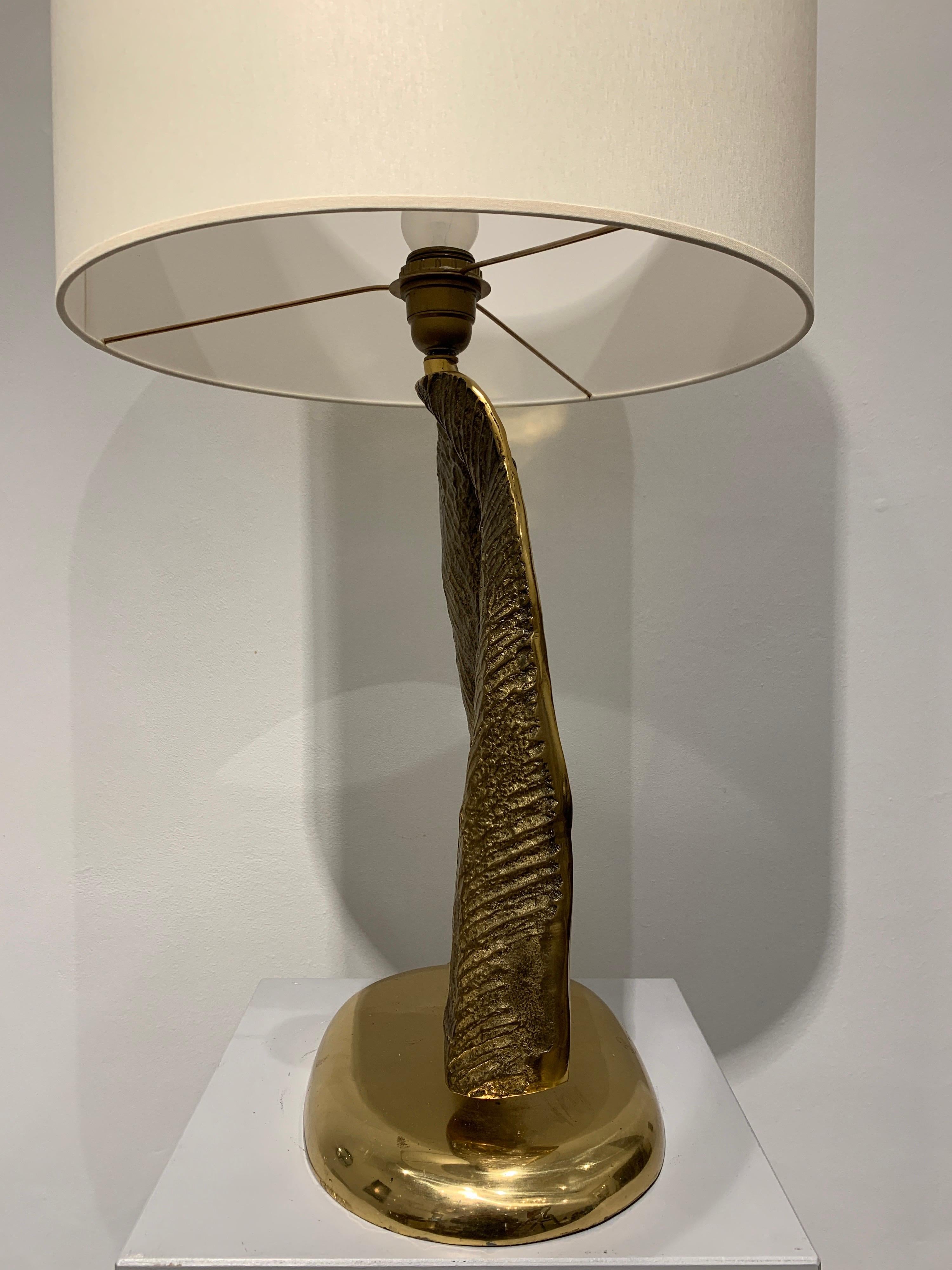 Belgian Brutalist Bronze Lamp, 1970s 4