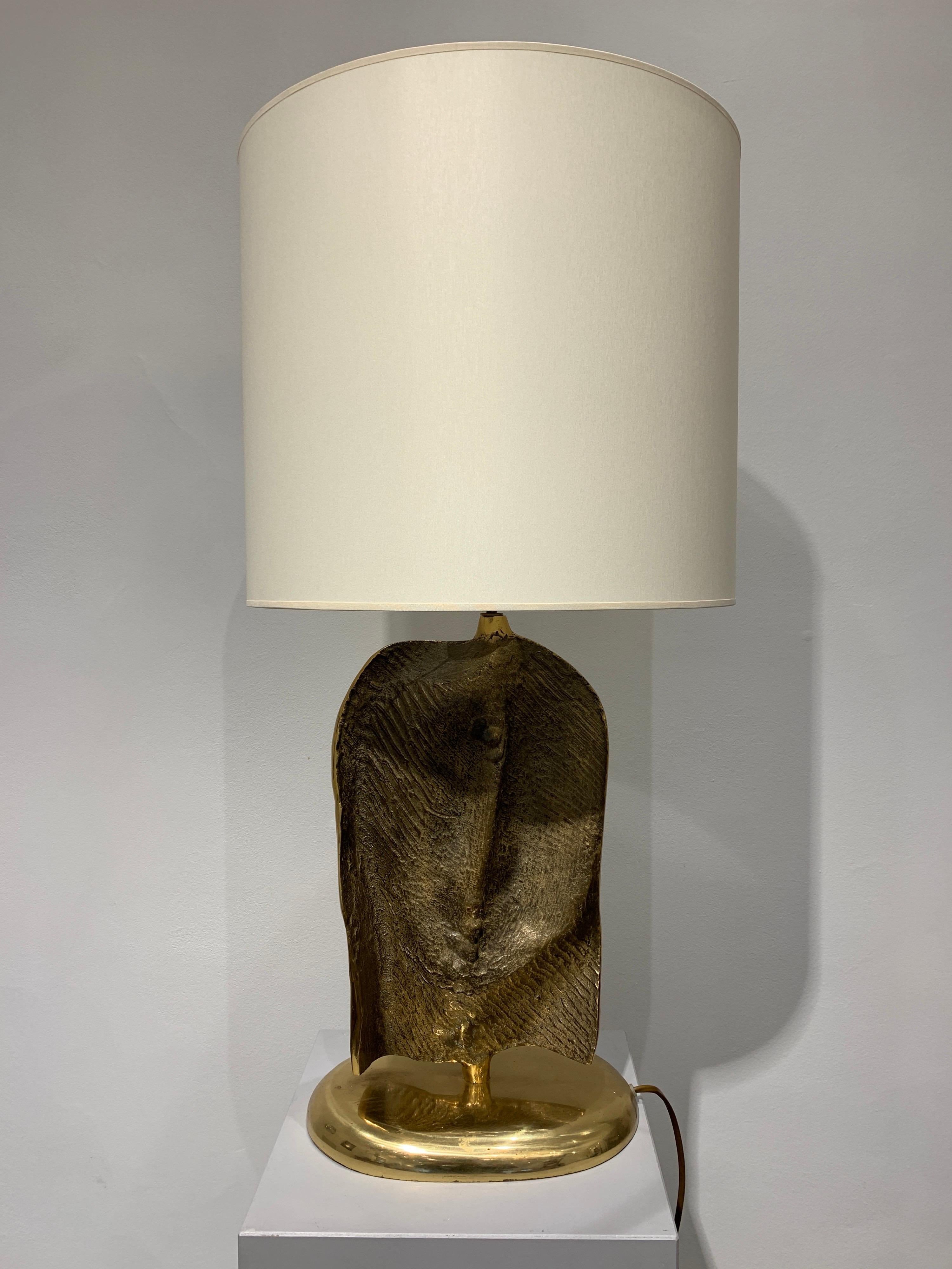 Belgian Brutalist Bronze Lamp, 1970s 6
