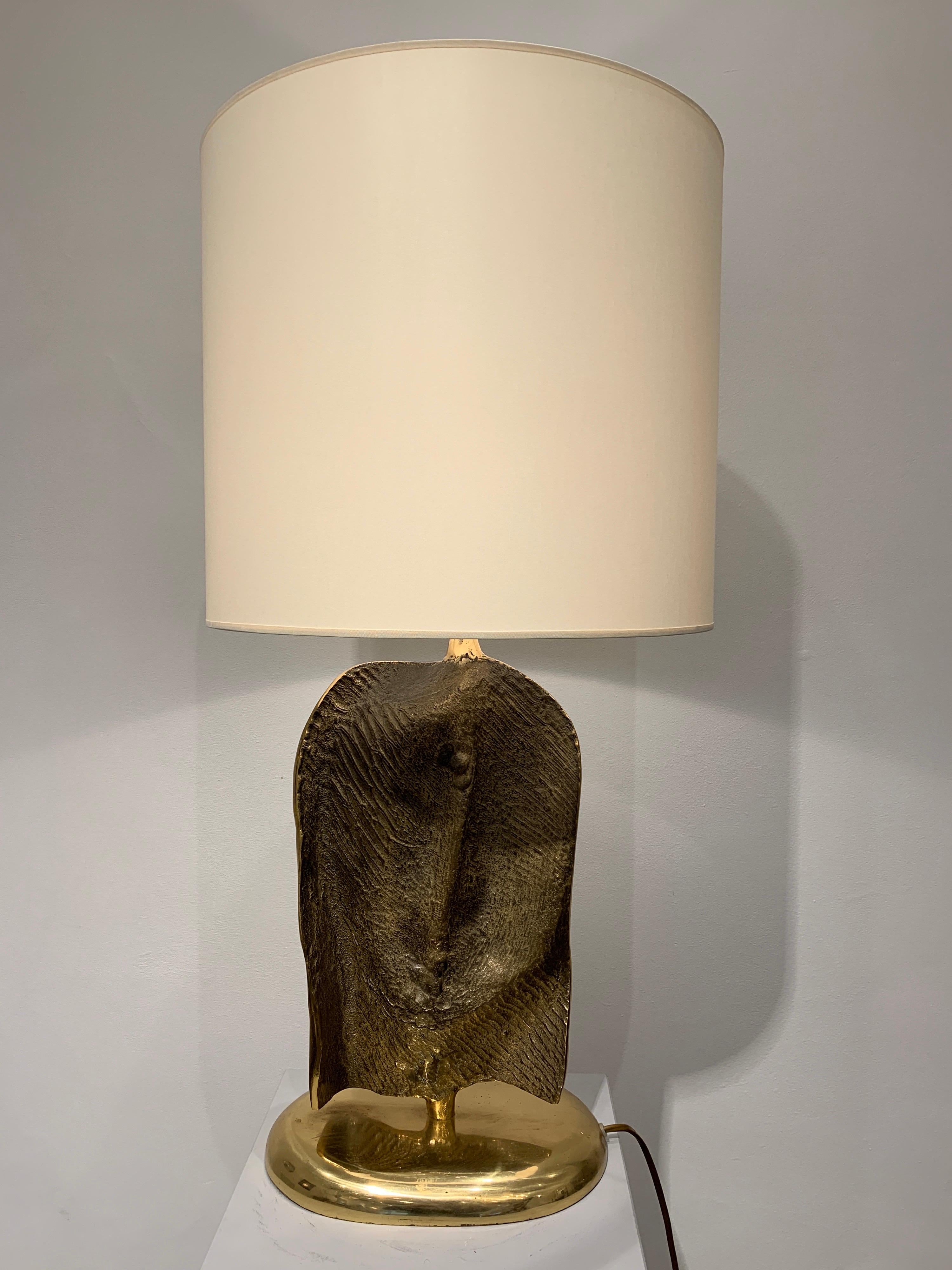 Belgian Brutalist Bronze Lamp, 1970s 1