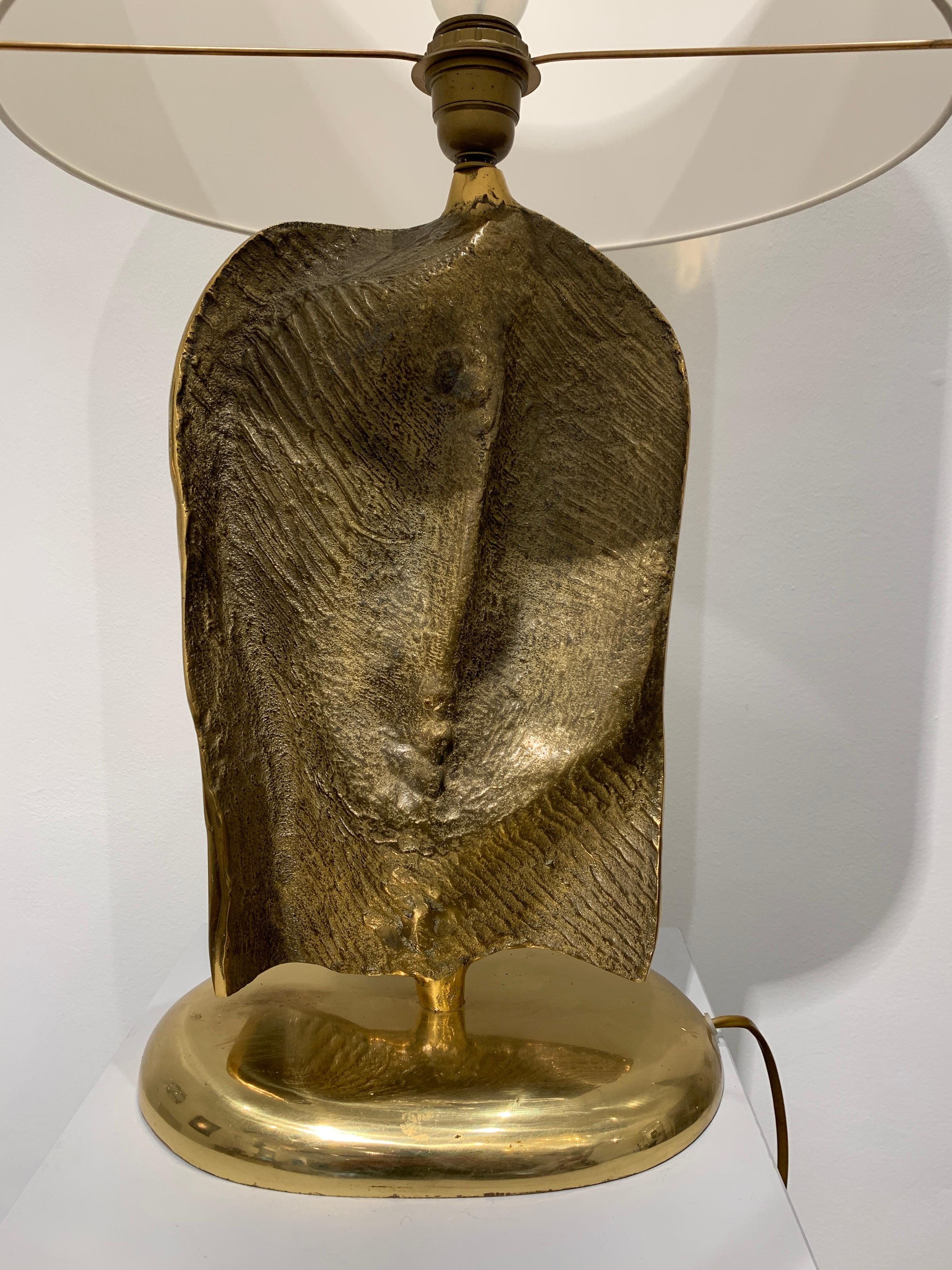 Belgian Brutalist Bronze Lamp, 1970s 3