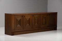 Armadio belga brutalista in Oak Oak scuro, De Coene Tradition, anni '50