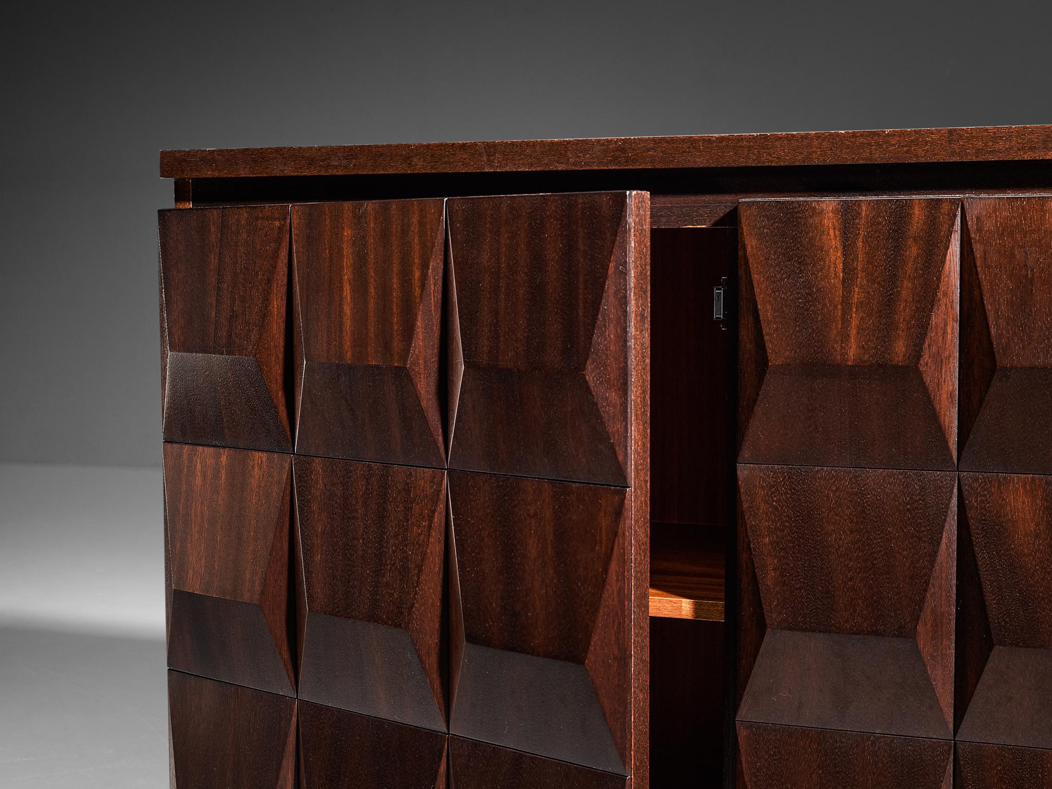 Belgian Brutalist Cabinet in Stained Oak 1
