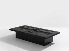 Belgian brutalist ceramic lacquer coffee table Erik Deforce 1977