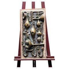 Used Belgian Brutalist Ceramic wall art