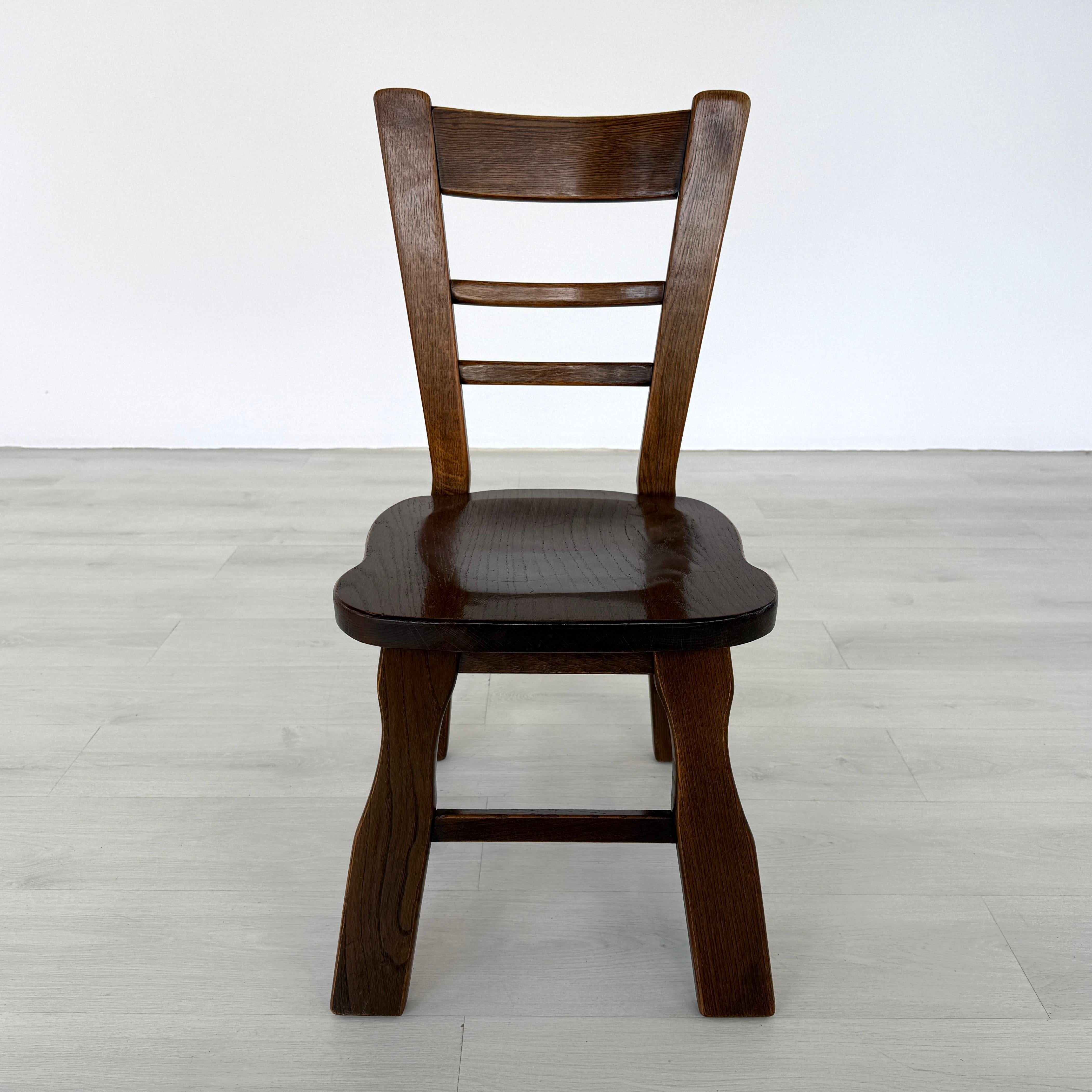 20ième siècle Chaises de salle à manger belges brutalistes - Lot de 6 en vente
