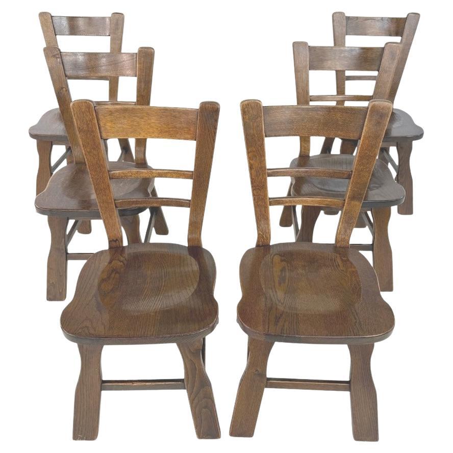 Chaises de salle à manger belges brutalistes - Lot de 6