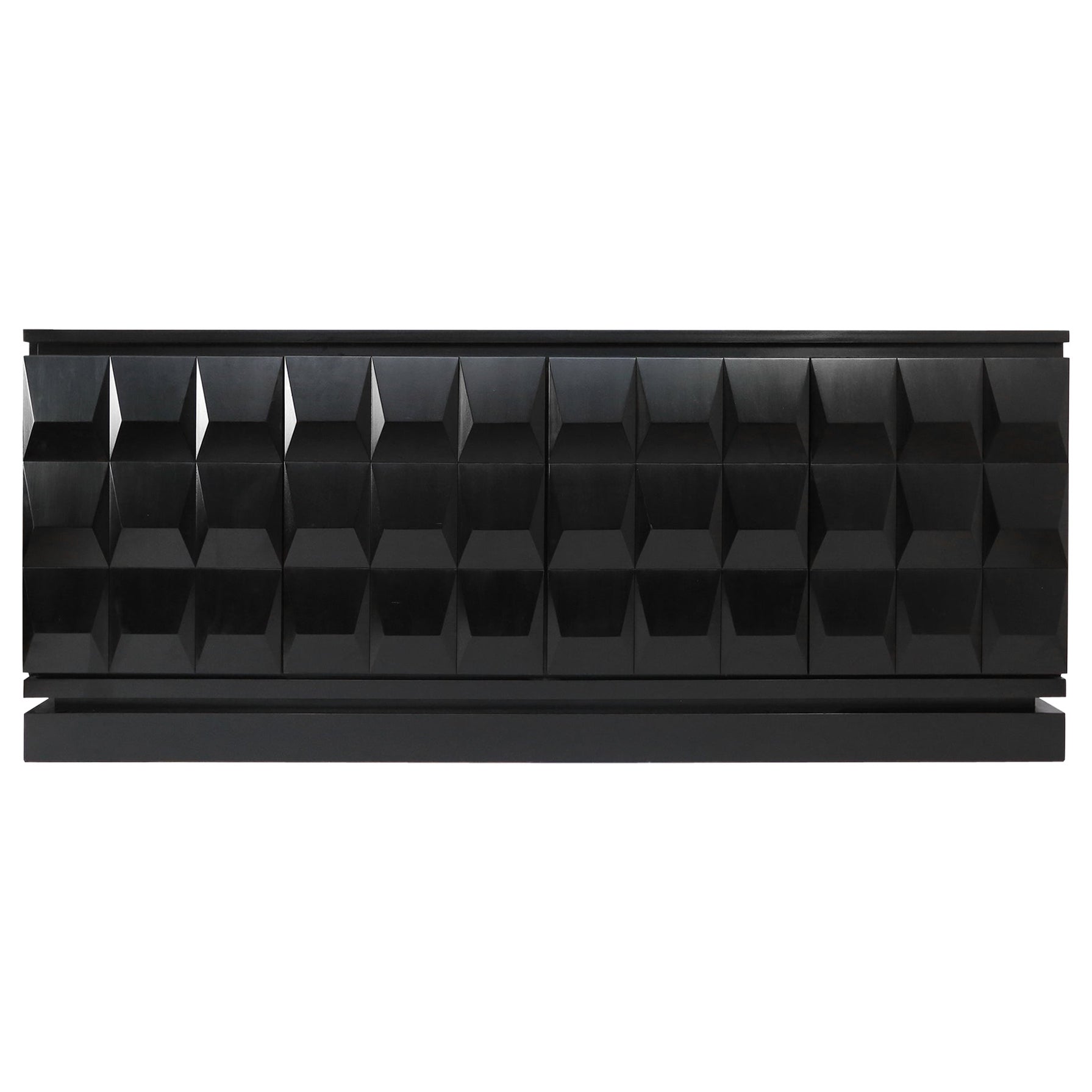 Schwarzes belgisches brutalistisches grafisches Sideboard, 1970er Jahre im Angebot