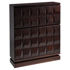 Belgian Brutalist Highboard in Stained Oak