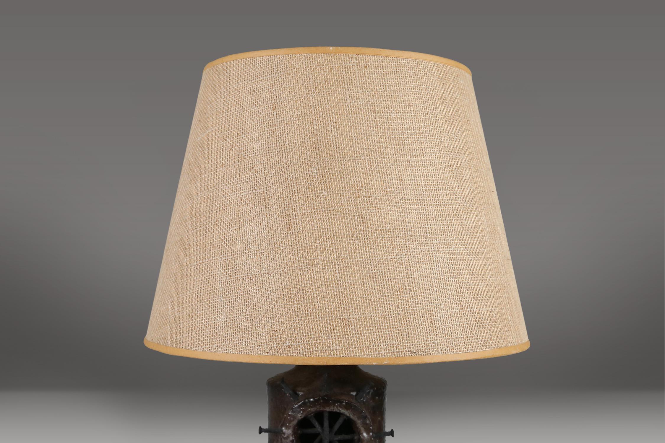Mid-20th Century Belgian Brutalist Lamp, circa 1960 For Sale