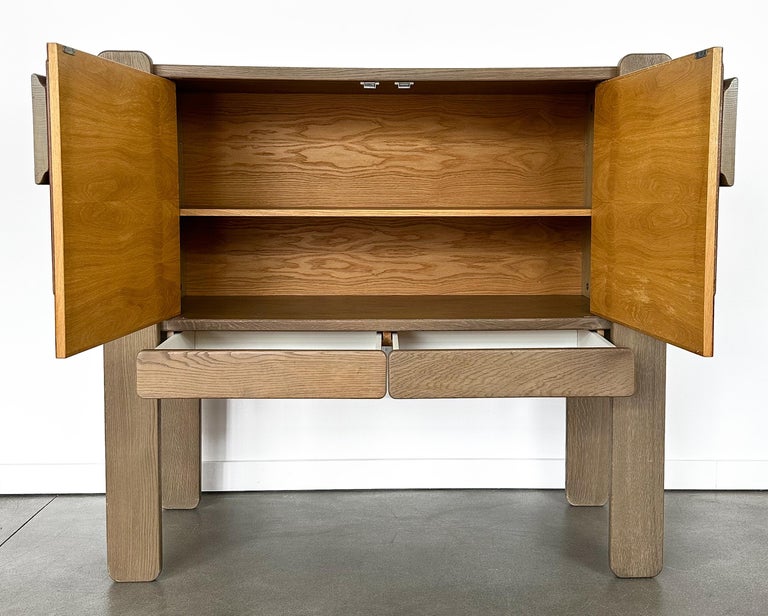 Belgian Brutalist Leather Front 2 Door For Sale at 1stDibs