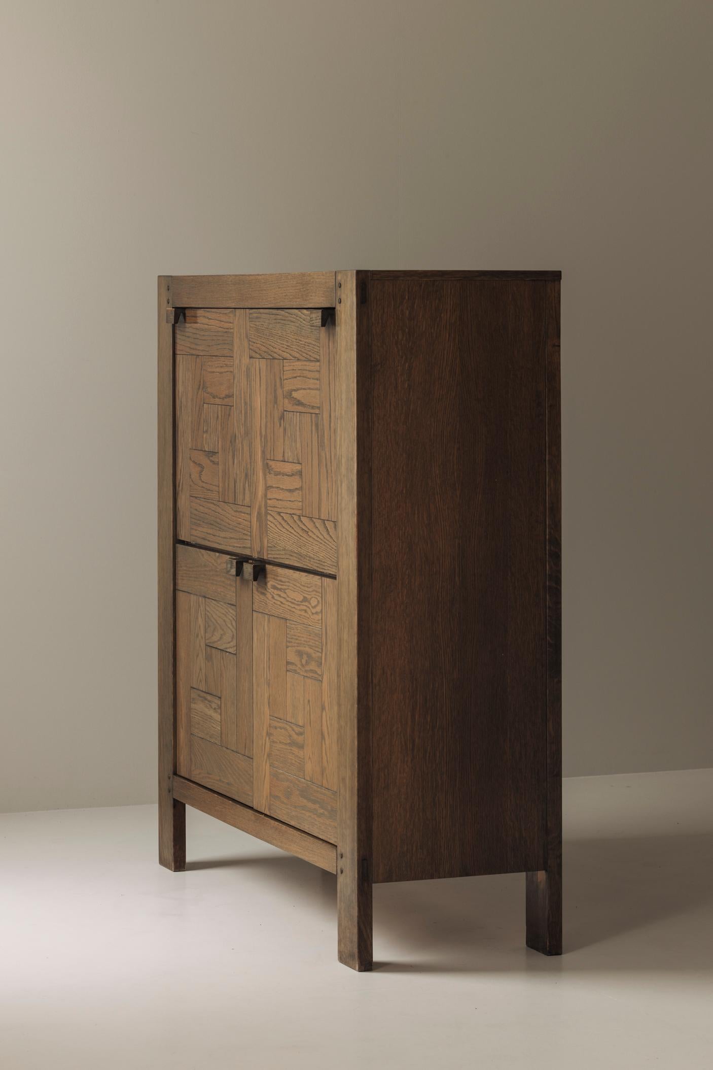 Belgian Brutalist “Modena” highboard with graphical doors by Frans Defour, 1970s For Sale 6
