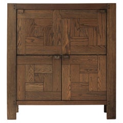 Belgian Brutalist “Modena” highboard with graphical doors by Frans Defour, 1970s