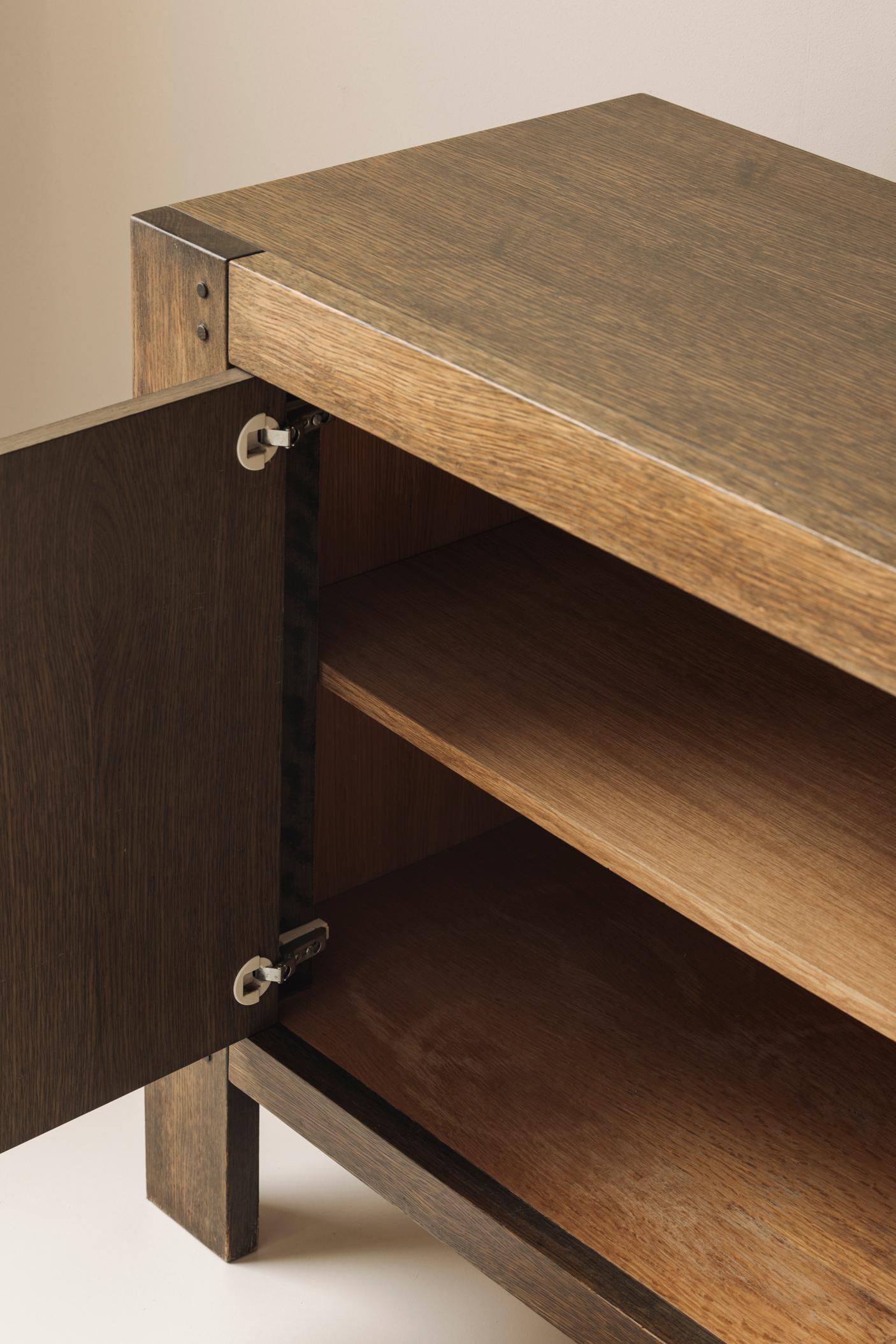 Oak Belgian Brutalist “Modena” sideboard by Frans Defour, 1970s For Sale