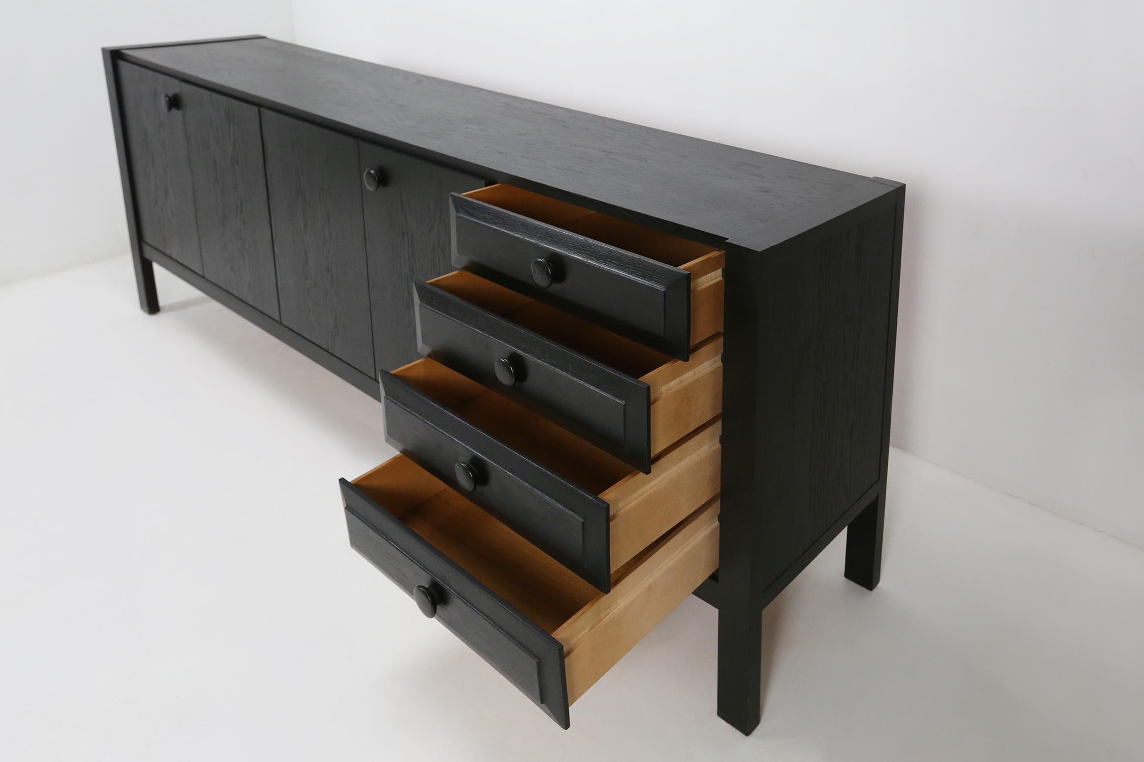 Belgian Brutalist Sideboard in Black Wood 6