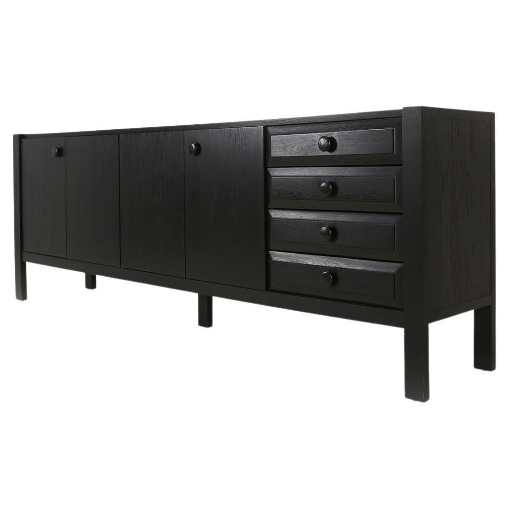 Belgian Brutalist Sideboard in Black Wood
