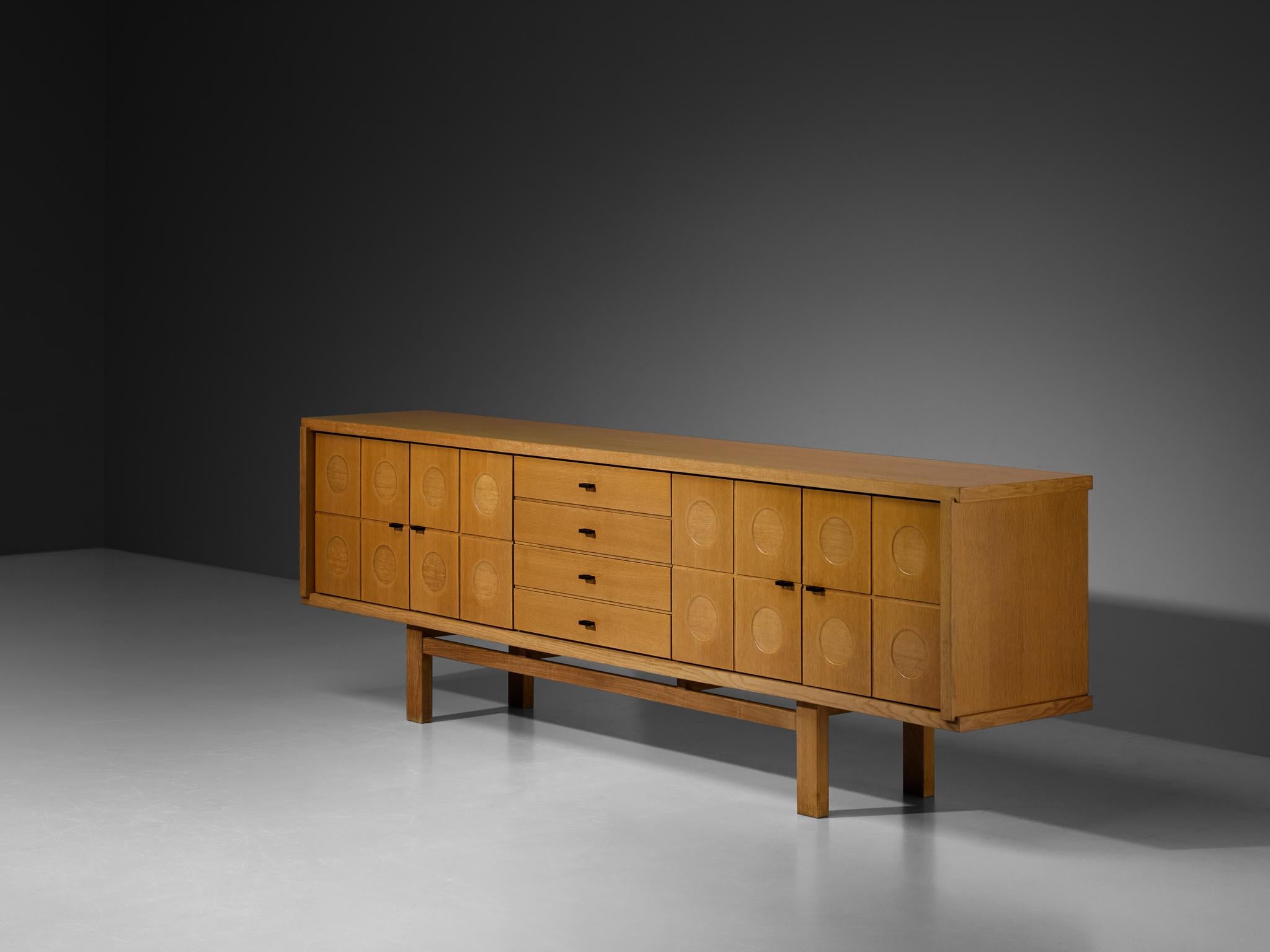 Belgian Brutalist Sideboard in Oak For Sale 5