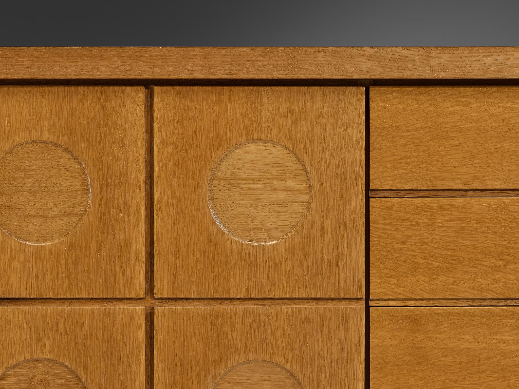 Belgian Brutalist Sideboard in Oak For Sale 1