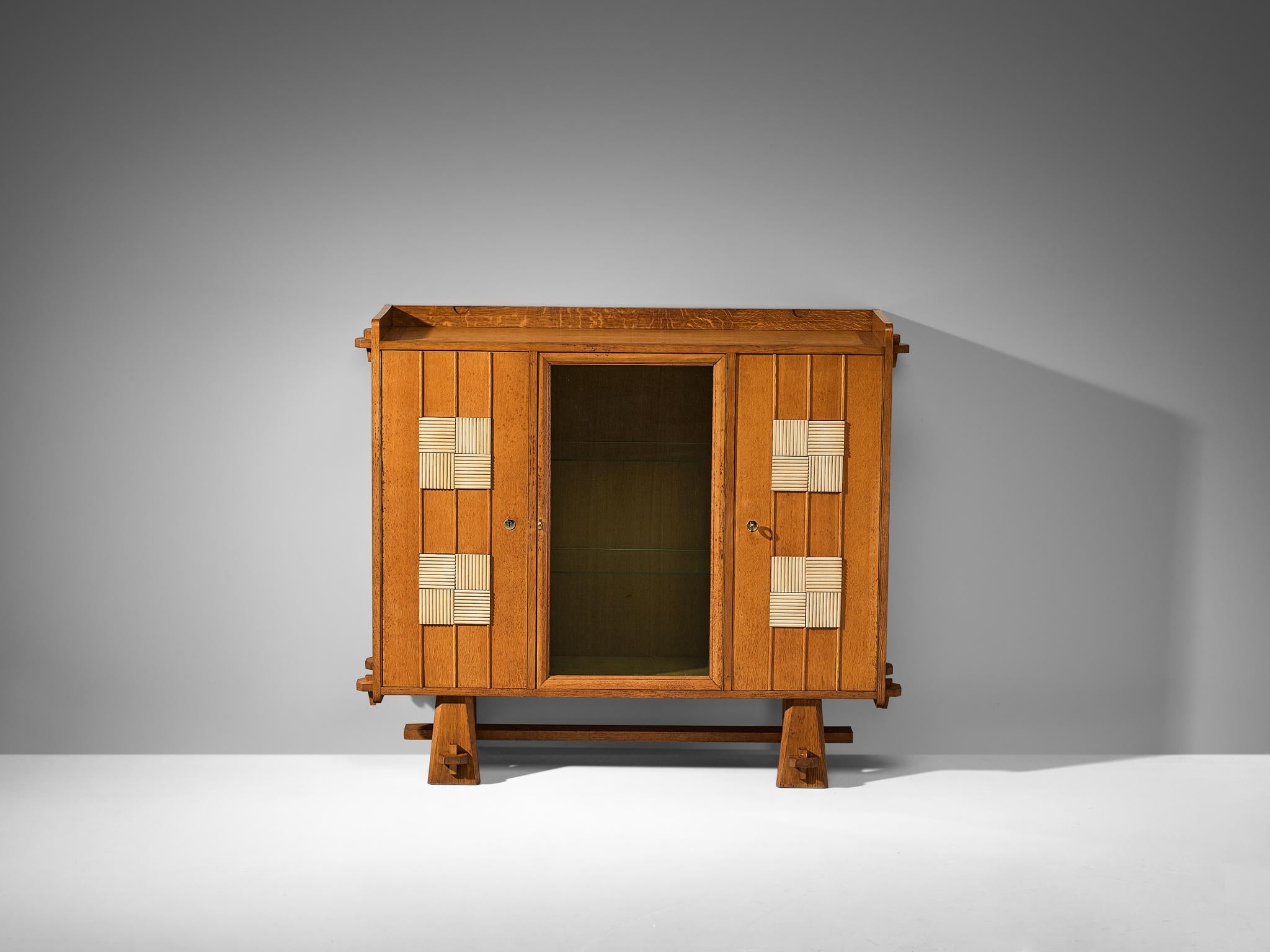 Belgian Cabinet in Oak and Glass For Sale 5